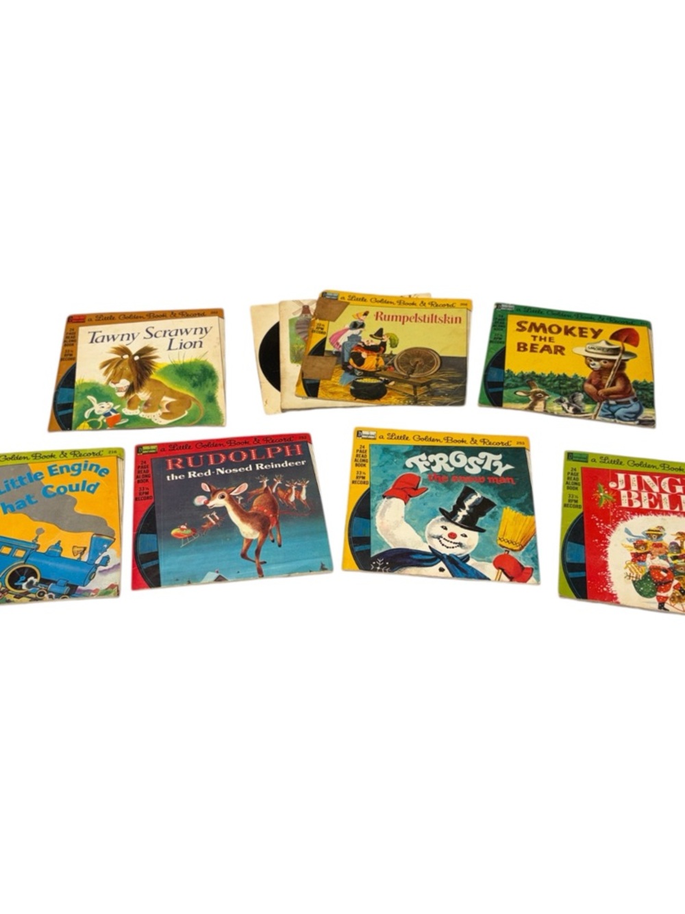 Disney Little Golden Book & Records Story Set Lot of 7